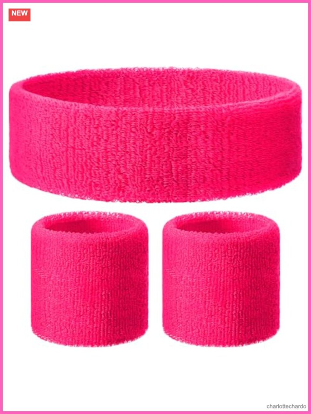 Neon 80s Sweatband Set Headband Wristbands Costume Fitness